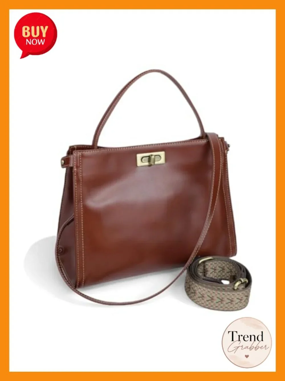 Vintage Genuine Leather Satchel Top Handle Crossbody Handbag Adjustable Strap
